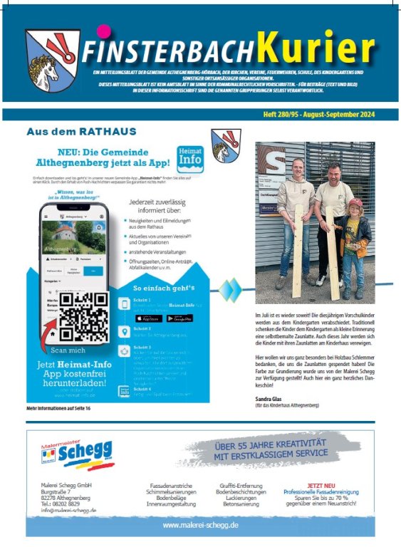Finsterbach Kurier August September 2024