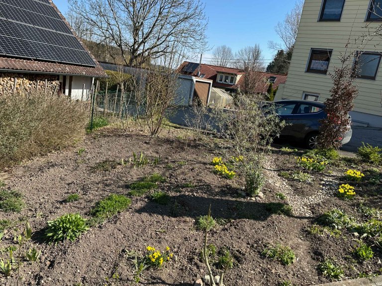 Blühbeet Parkplatz Friedhof